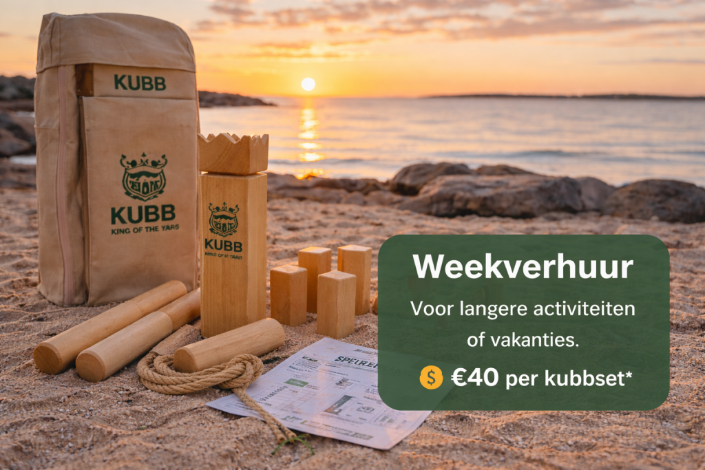 kubb set verhuur op het strand